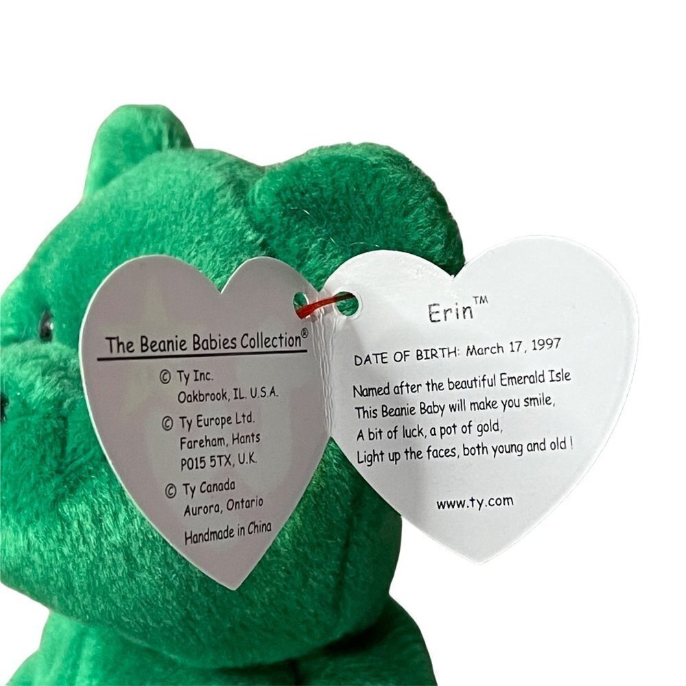 TY Beanie Baby- Erin the Shamrock Bear 1997 - Picture 2 of 4